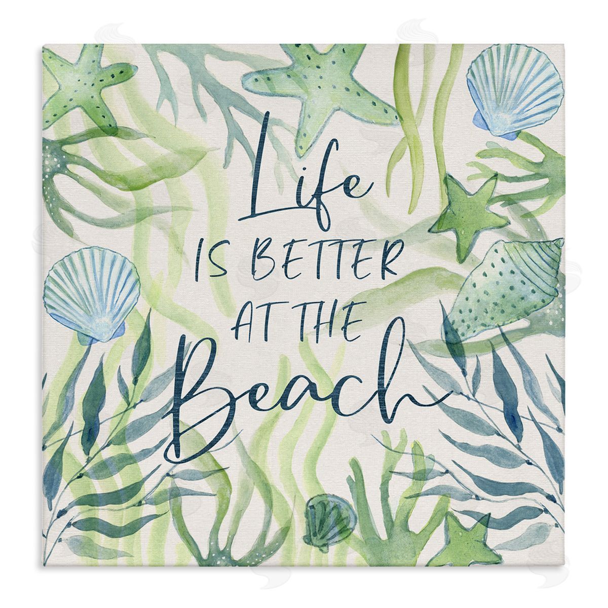 Janet Tava Life Better at Beach Canvas Wall Art