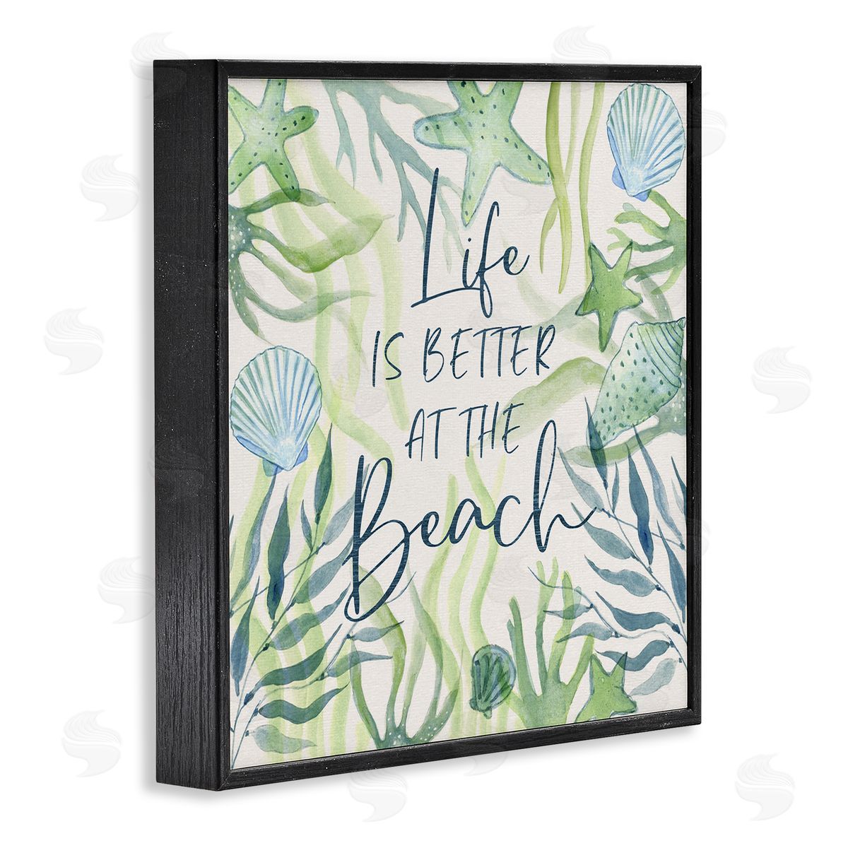Janet Tava Life Better at Beach Black Framed Giclee Wall Artside_