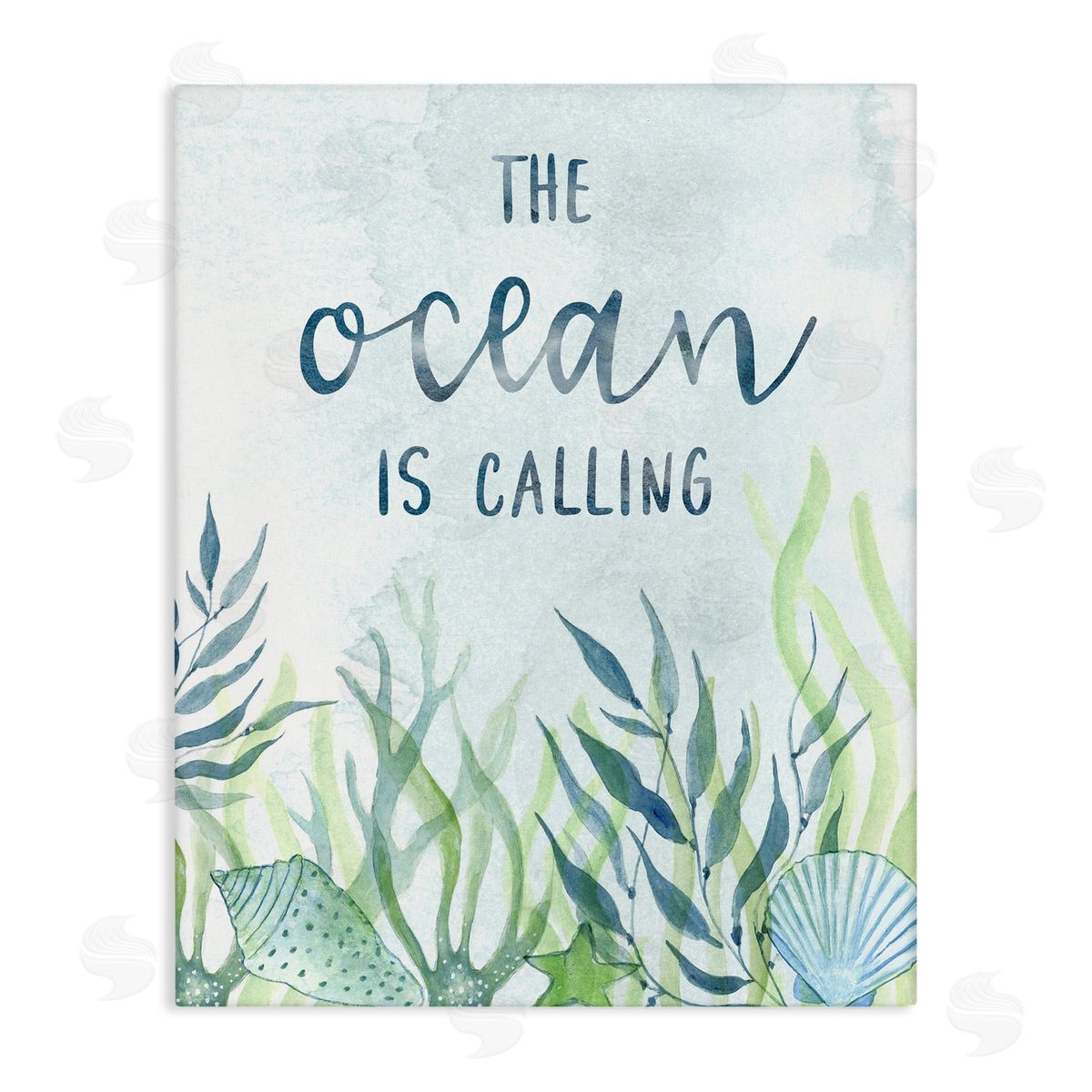Janet Tava Ocean Calling Phrase Canvas Wall Art