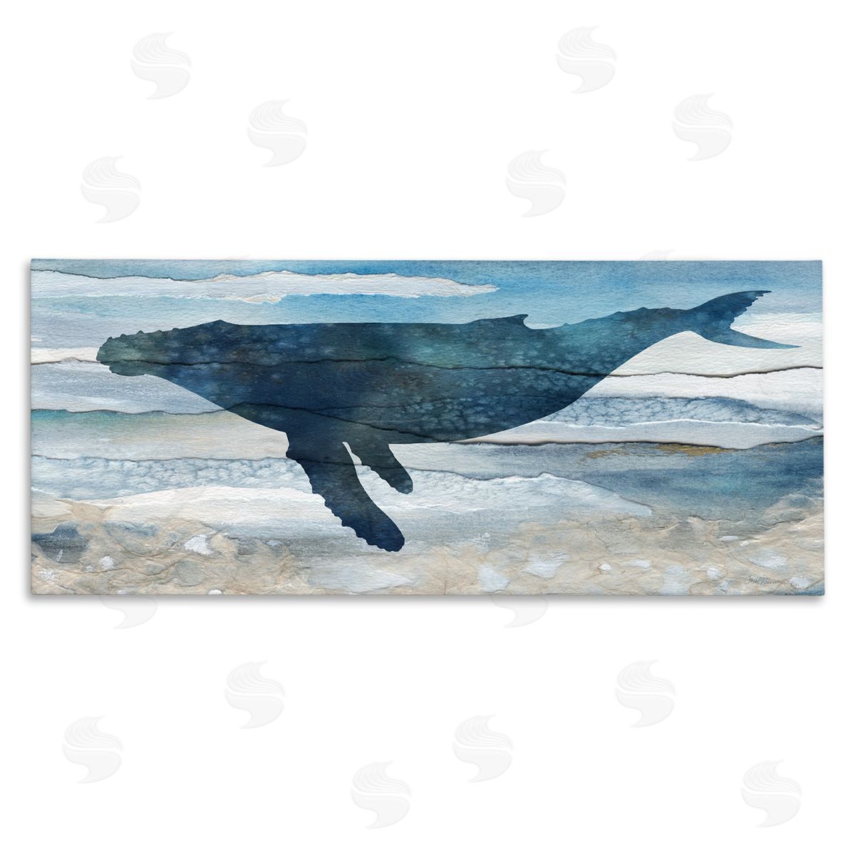 Carol Robinson Abstract Whale Silhouette Canvas Wall Art
