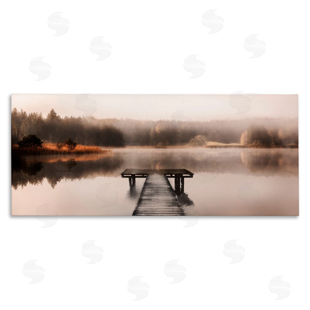 Irene Weisz Foggy Lake Pier Canvas Wall Art