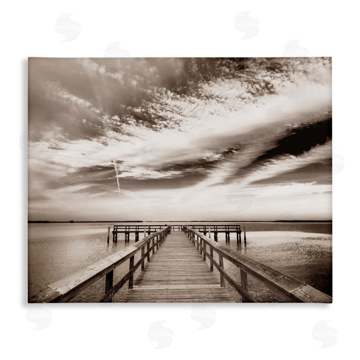 Danita Delimont Dock with Cloudy Sky Canvas Wall Art