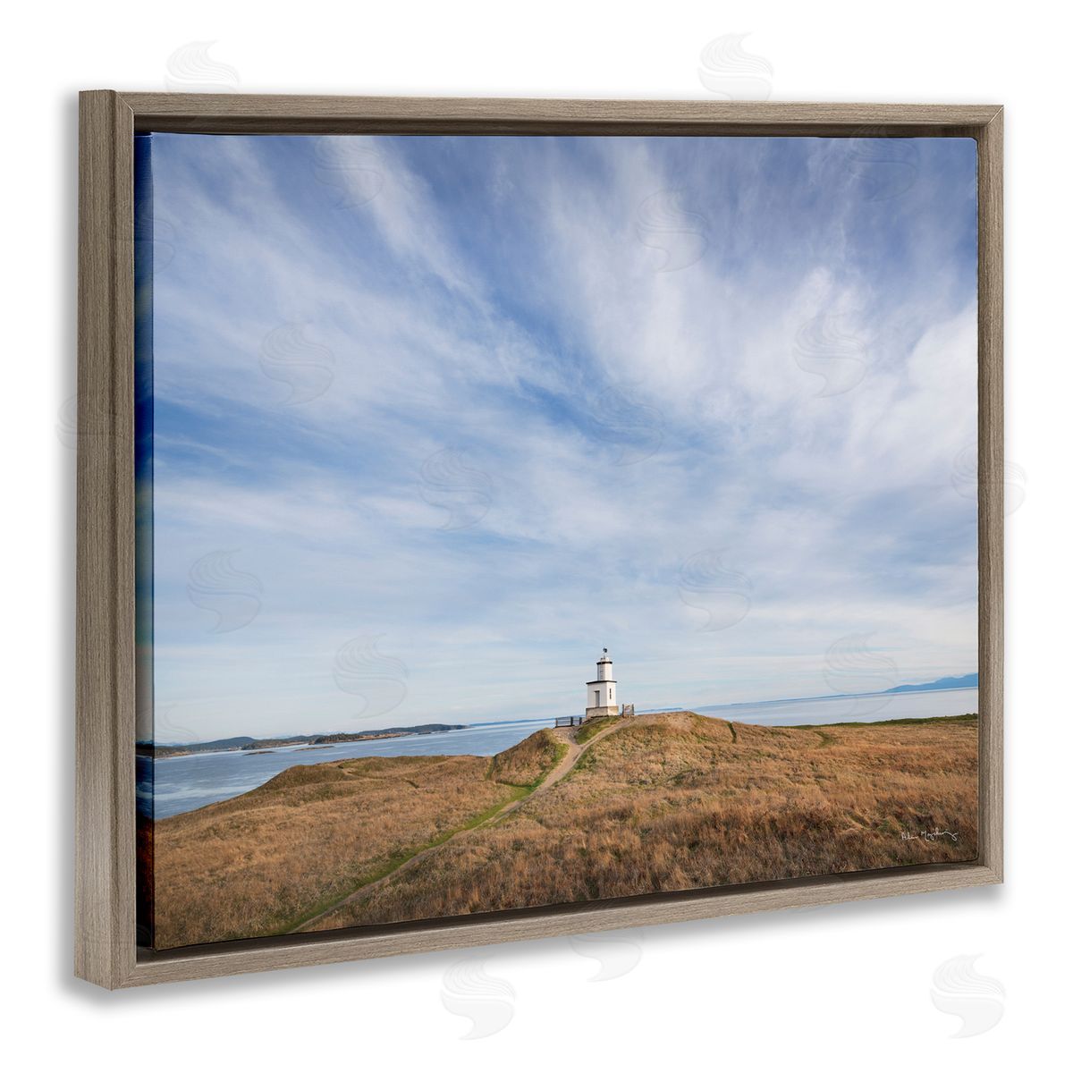 Alan Majchrowicz Nautical Lighthouse Beacon Brown Floater Frame Canvas Artside_
