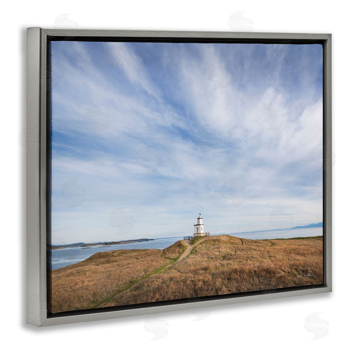 Alan Majchrowicz Nautical Lighthouse Beacon Gray Floater Frame Canvas Artside_