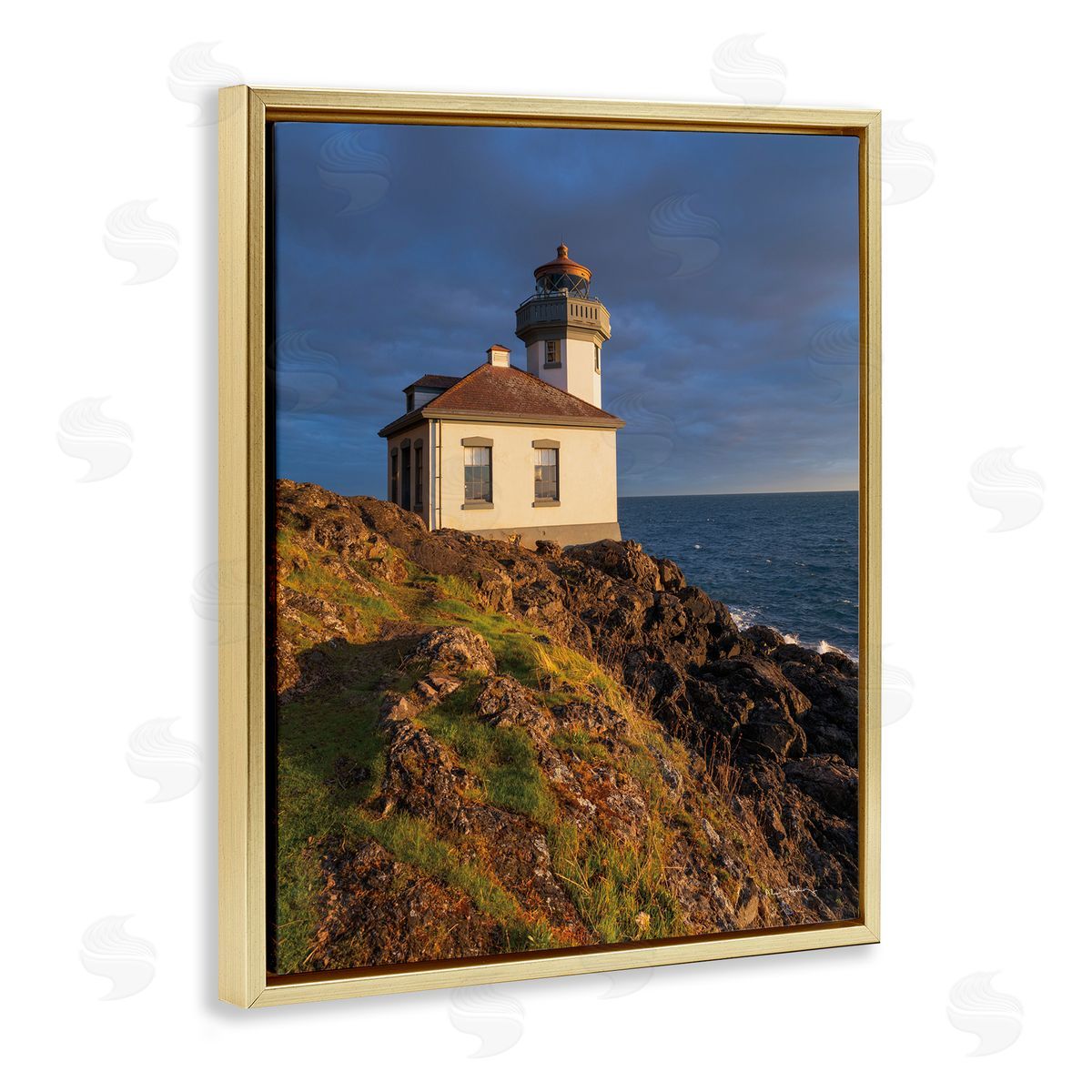 Alan Majchrowicz Coastal Lighthouse Photography Gold Floater Frame Canvas Artside_