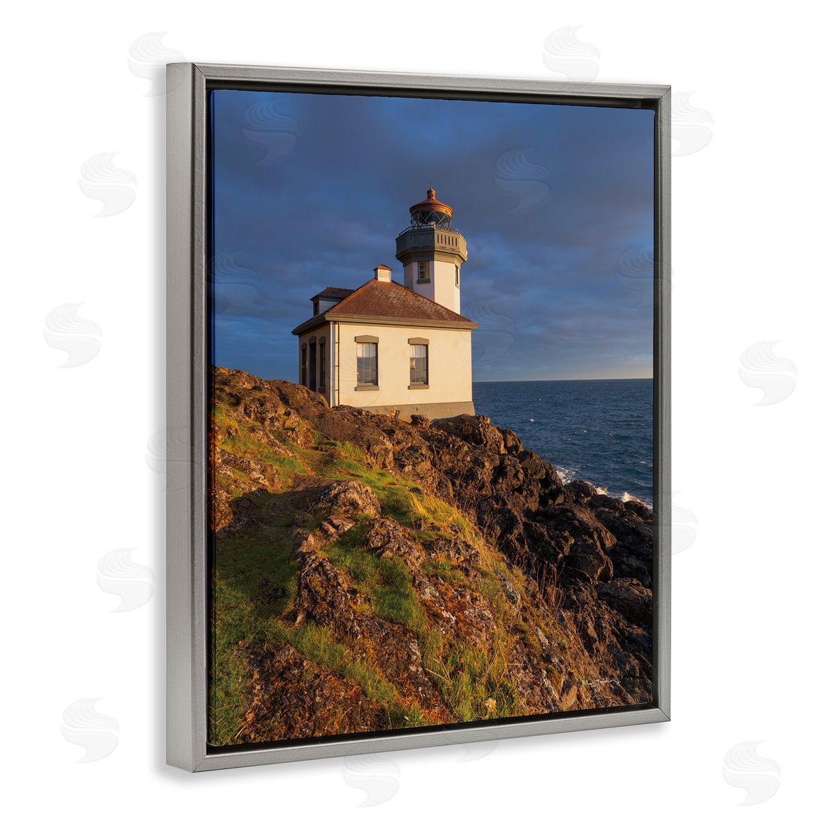 Alan Majchrowicz Coastal Lighthouse Photography Gray Floater Frame Canvas Artside_