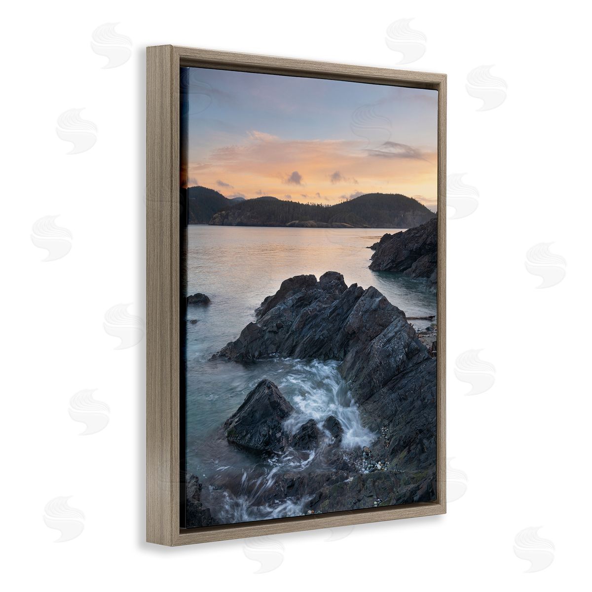 Alan Majchrowicz Rocky Sea Cliffs Brown Floater Frame Canvas Artside_