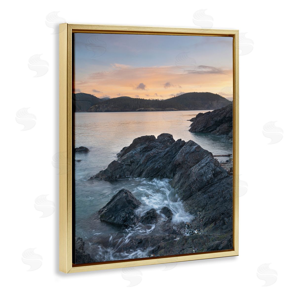 Alan Majchrowicz Rocky Sea Cliffs Gold Floater Frame Canvas Artside_