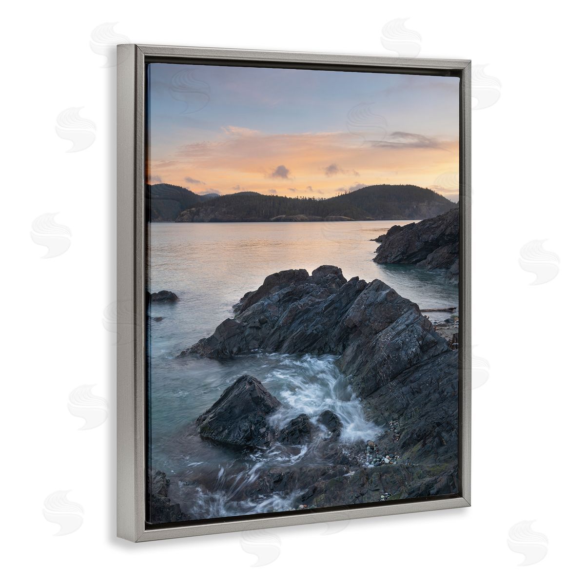 Alan Majchrowicz Rocky Sea Cliffs Gray Floater Frame Canvas Artside_