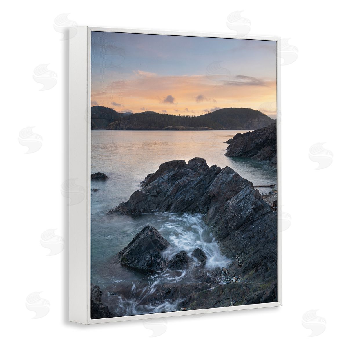 Alan Majchrowicz Rocky Sea Cliffs White Framed Giclee Wall Artside_
