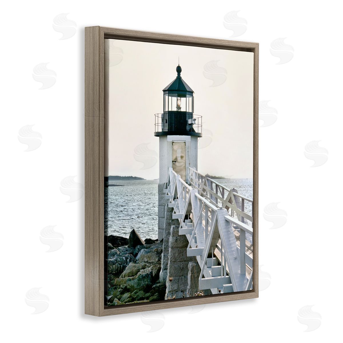 Rachel Perry White Lighthouse Photography Brown Floater Frame Canvas Artside_