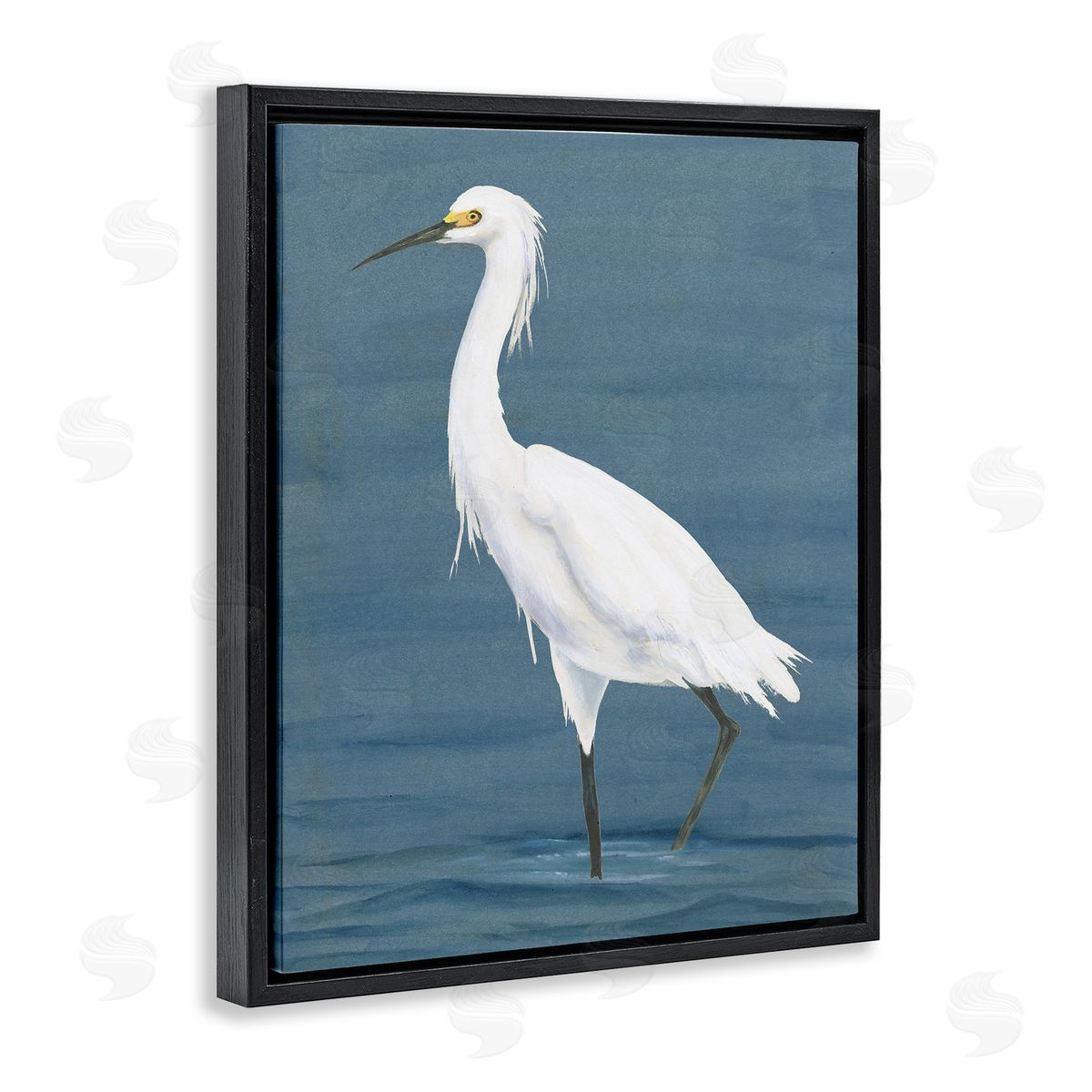 Michael Willett Egret in Beach Shore Black Floater Frame Canvas Artside_