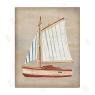 June Erica Vess | Rustic Red Sailboat