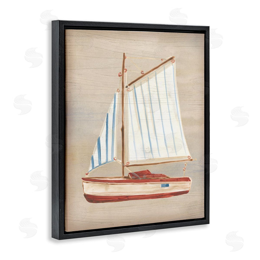 June Erica Vess | Rustic Red Sailboat