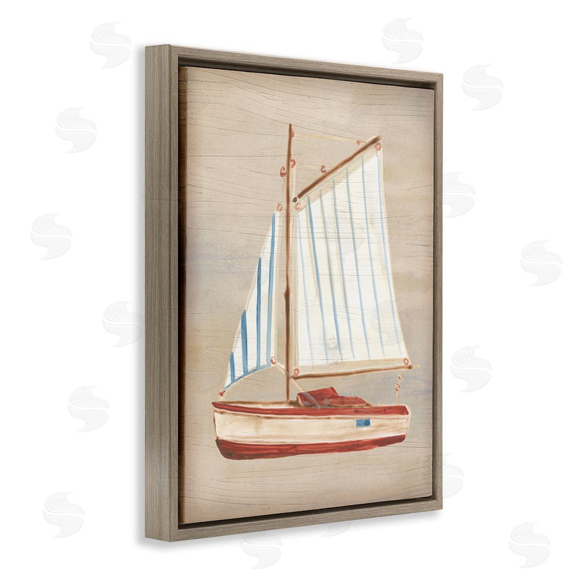 June Erica Vess | Rustic Red Sailboat