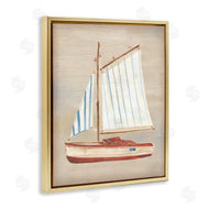 June Erica Vess | Rustic Red Sailboat