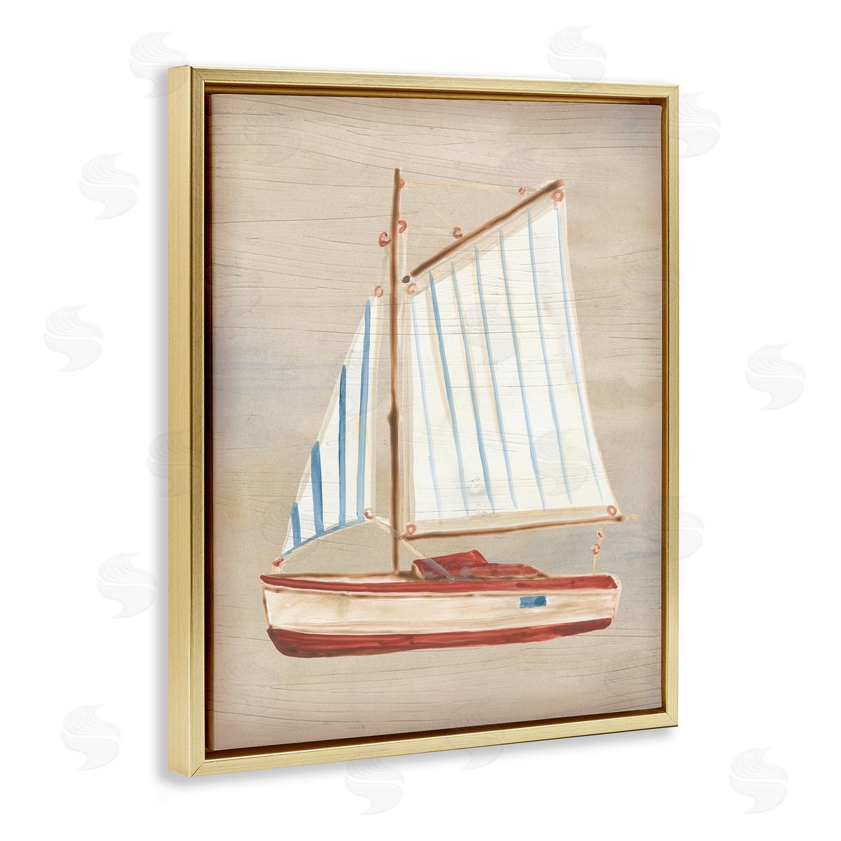 June Erica Vess | Rustic Red Sailboat