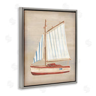June Erica Vess | Rustic Red Sailboat