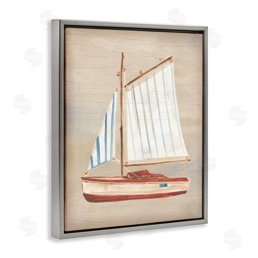 June Erica Vess | Rustic Red Sailboat