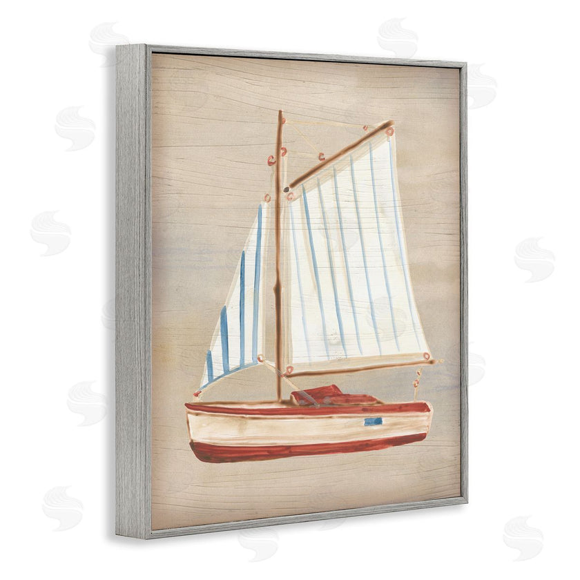 June Erica Vess | Rustic Red Sailboat