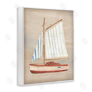 June Erica Vess | Rustic Red Sailboat