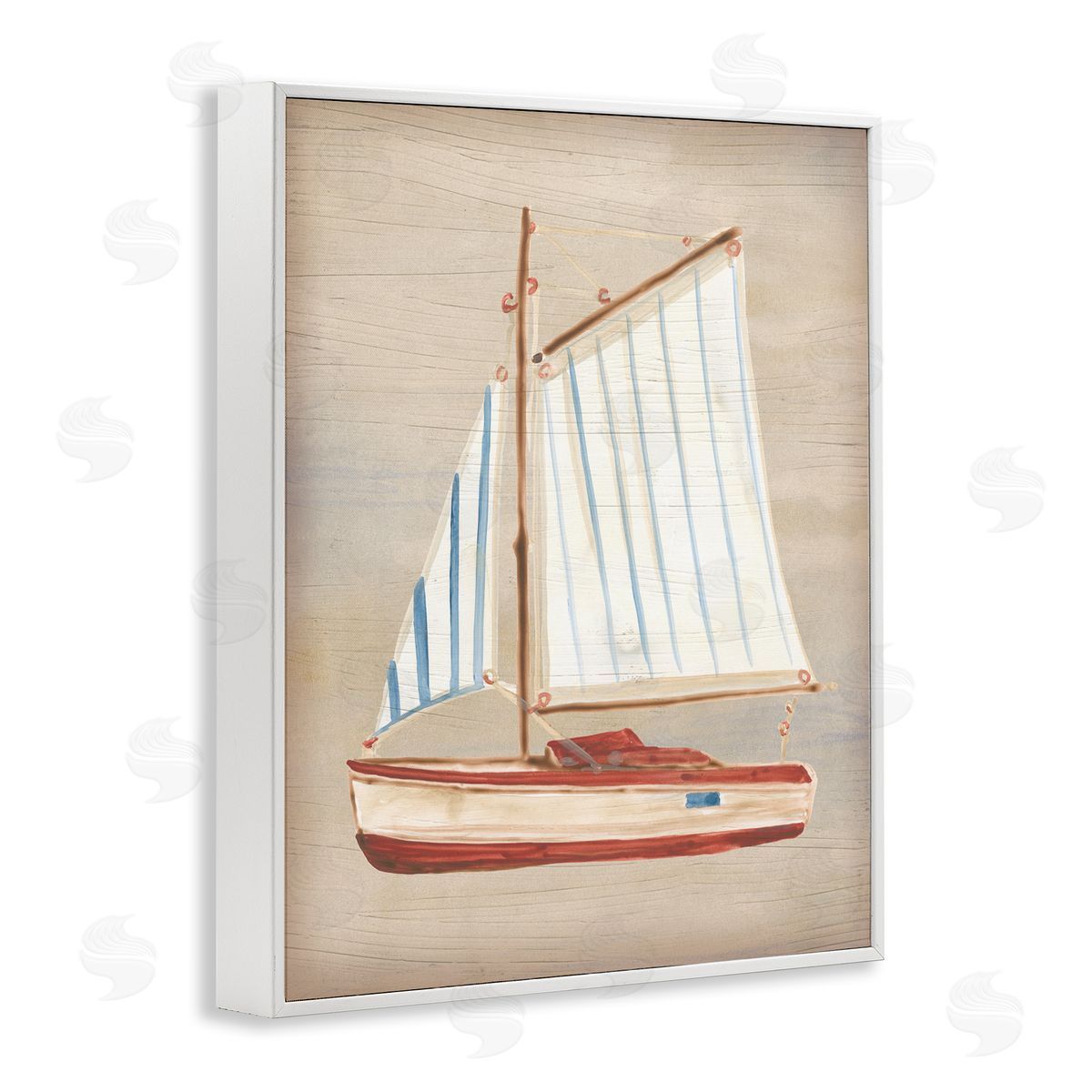 June Erica Vess | Rustic Red Sailboat