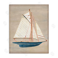 June Erica Vess | Rustic Blue Sailboat