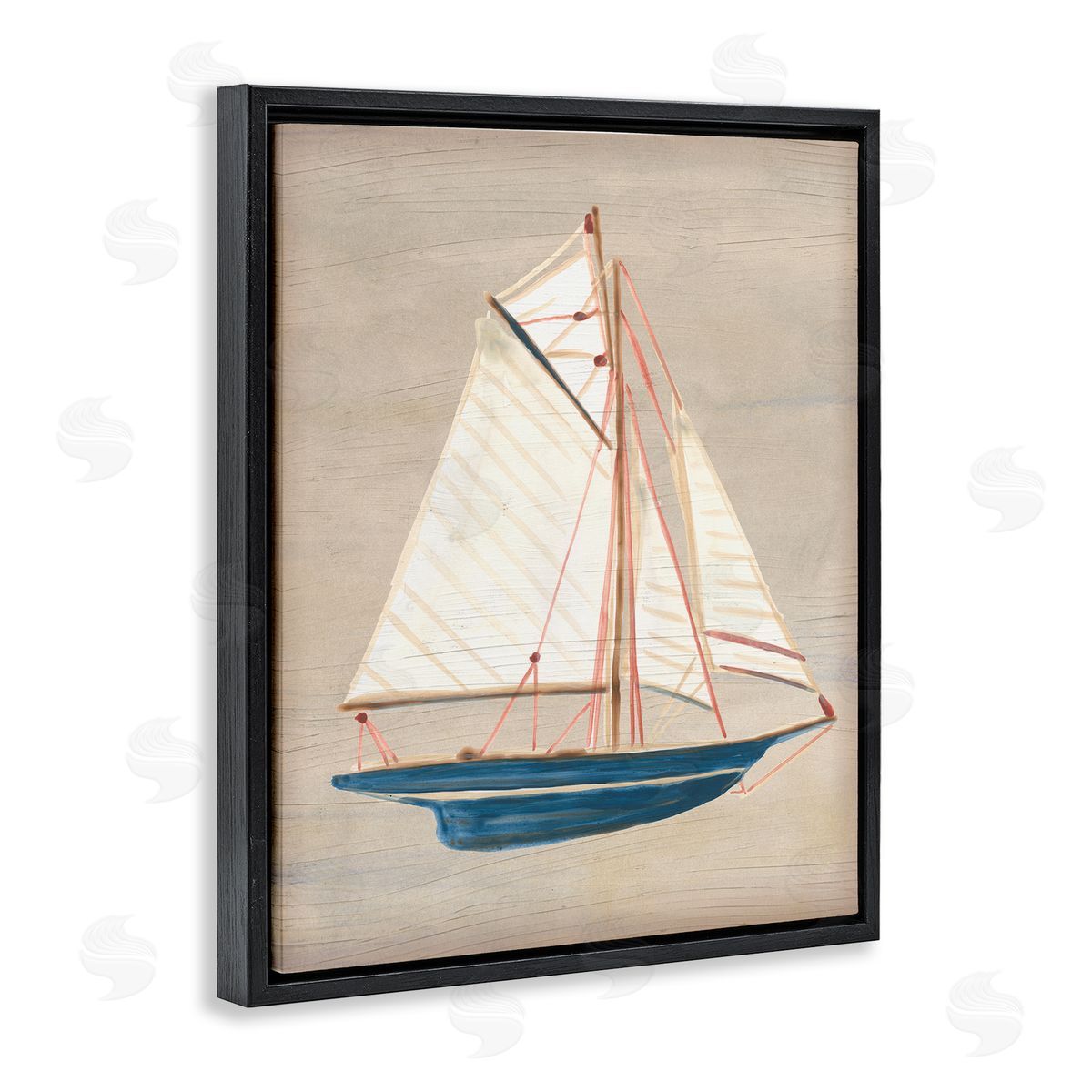 June Erica Vess | Rustic Blue Sailboat