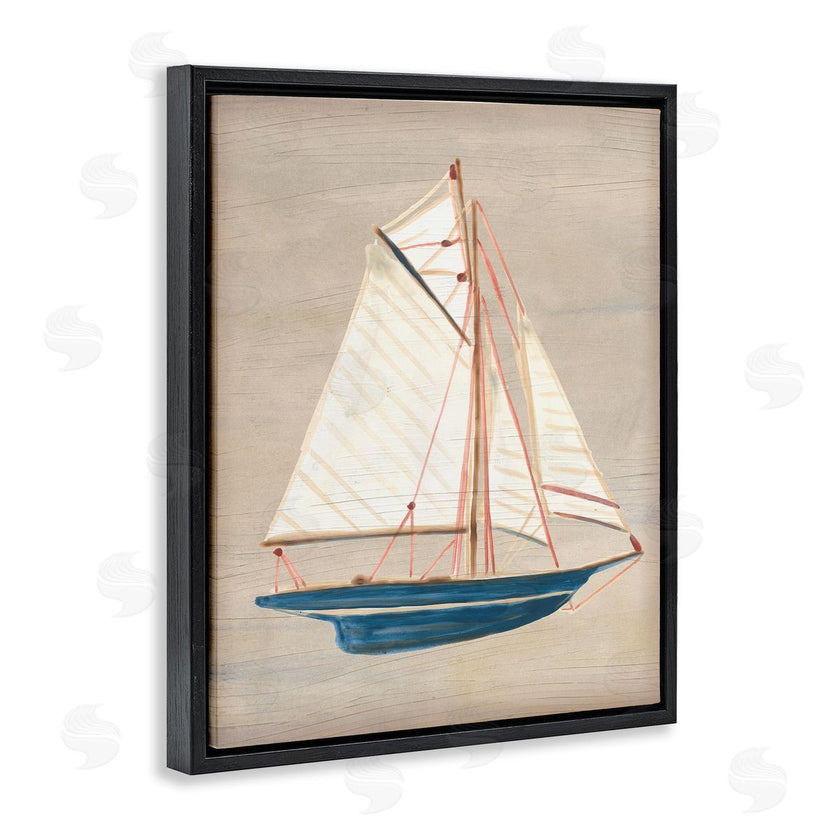 June Erica Vess | Rustic Blue Sailboat