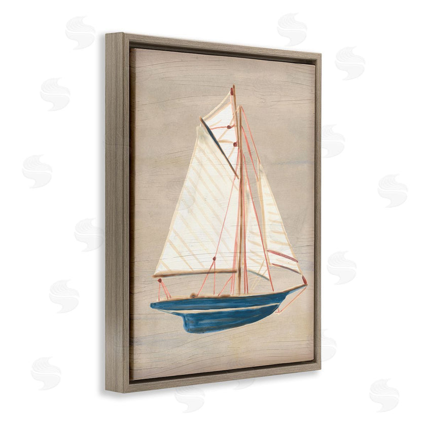 June Erica Vess | Rustic Blue Sailboat