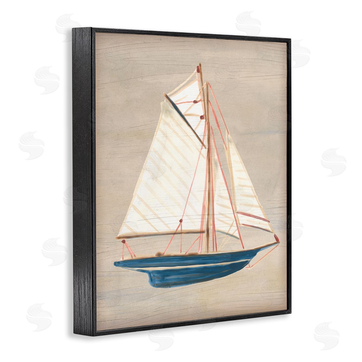 June Erica Vess | Rustic Blue Sailboat