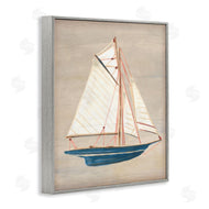 June Erica Vess | Rustic Blue Sailboat