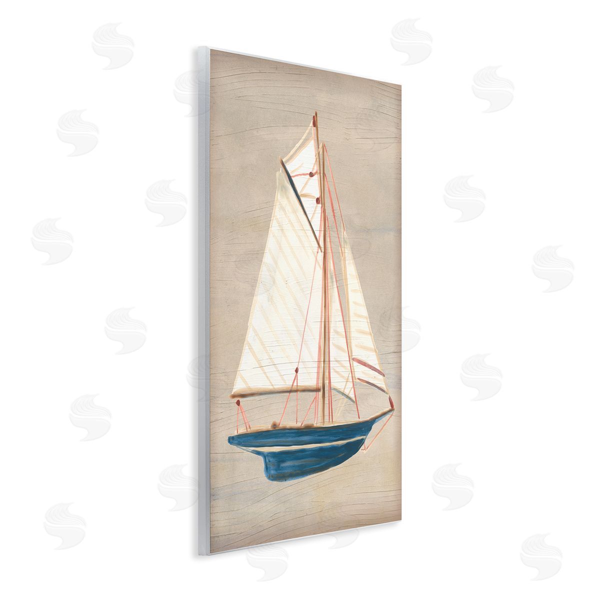 June Erica Vess | Rustic Blue Sailboat