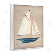 June Erica Vess | Rustic Blue Sailboat