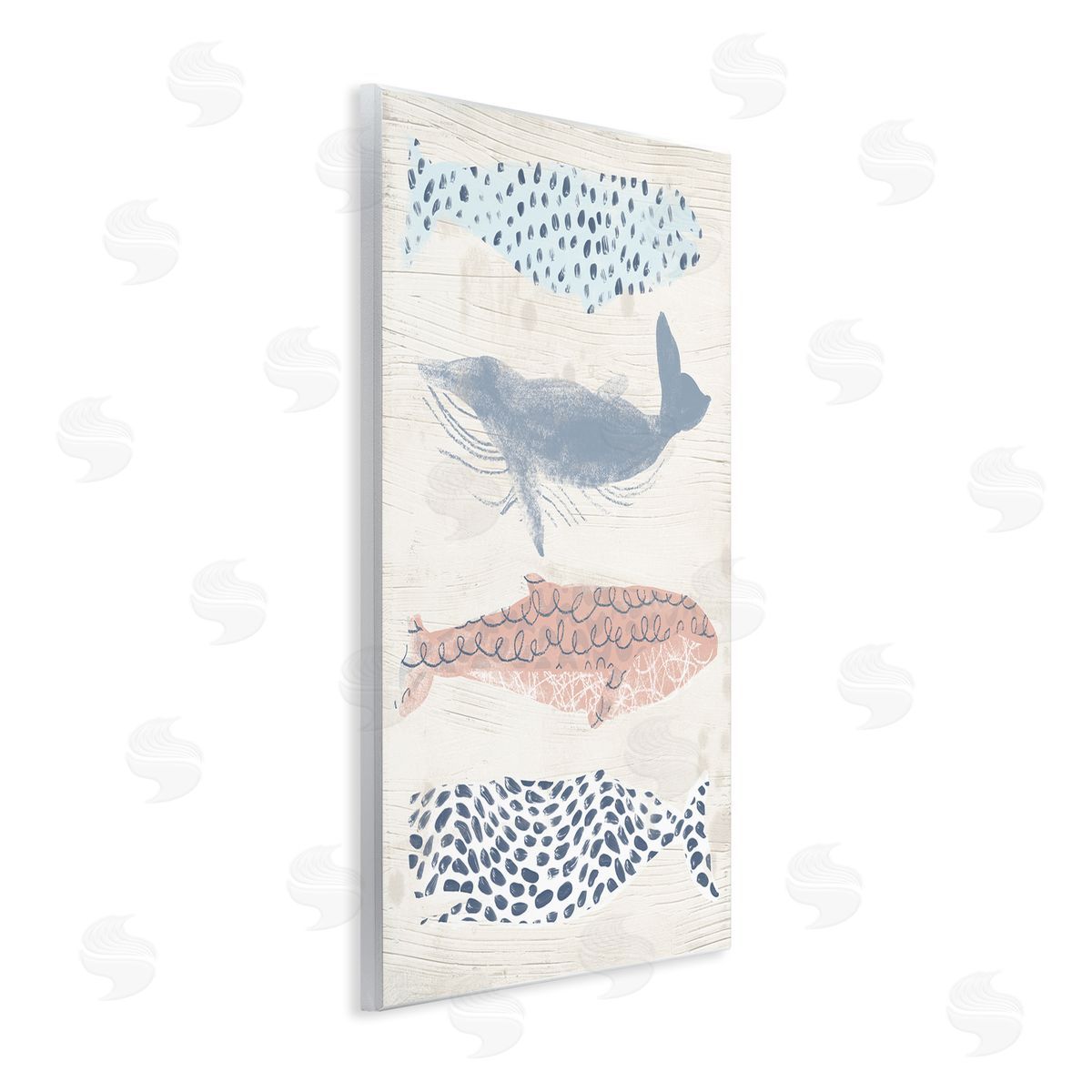 June Erica Vess Maritime Patterned Whales Wall Plaque Artside_