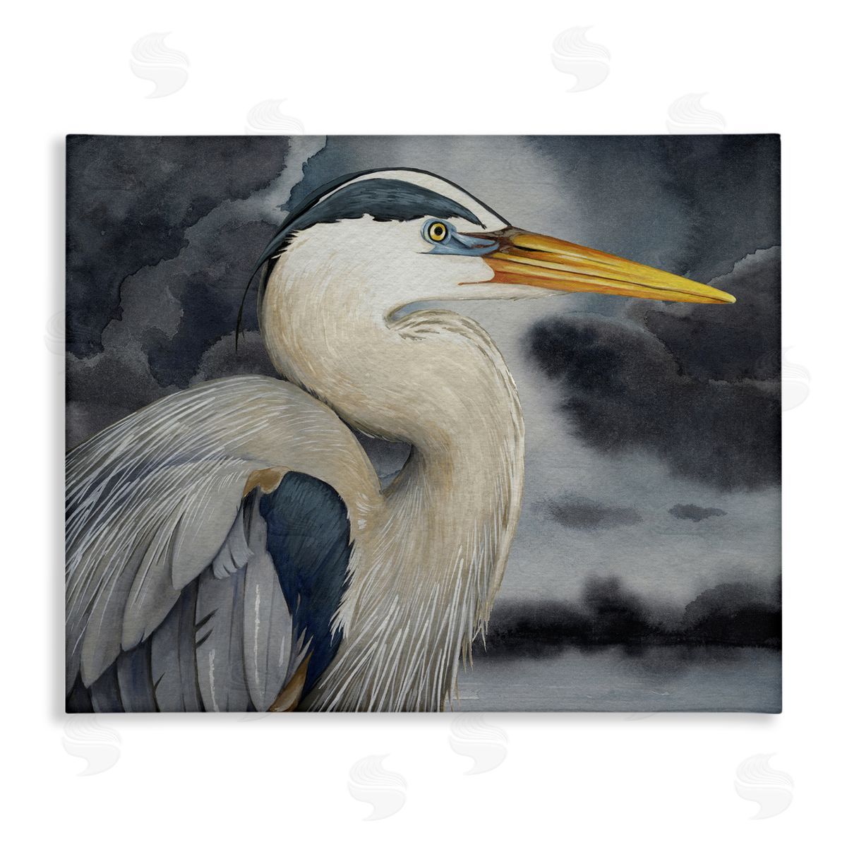 Grace Popp Grey Heron Portrait Canvas Wall Art