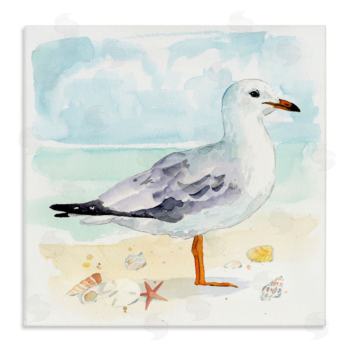 Victoria Barnes | Seagull & Seashells on Shore