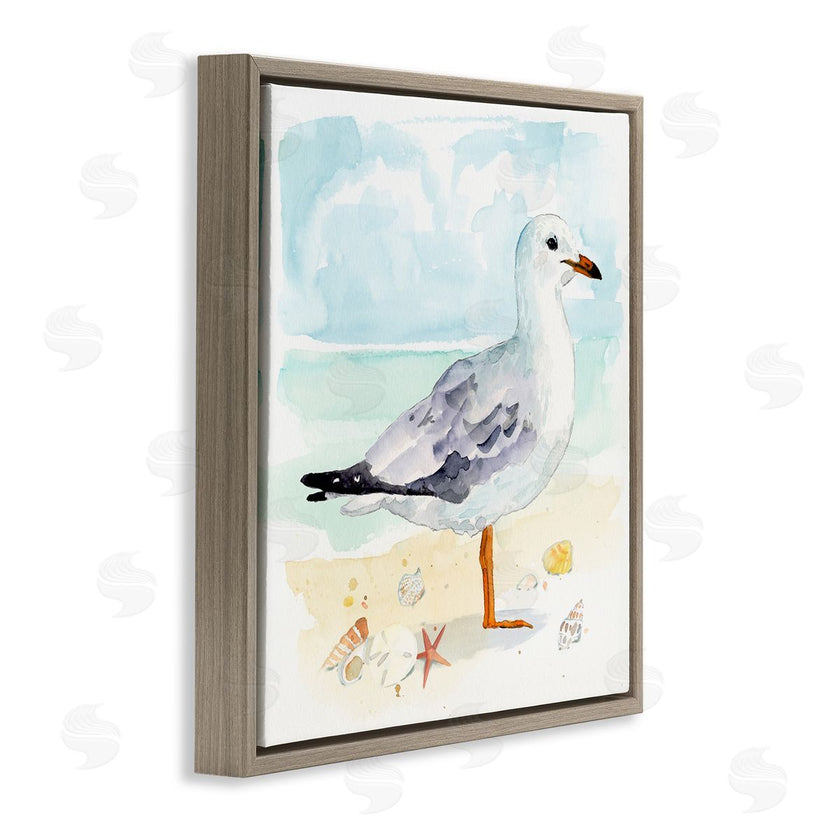 Victoria Barnes | Seagull & Seashells on Shore
