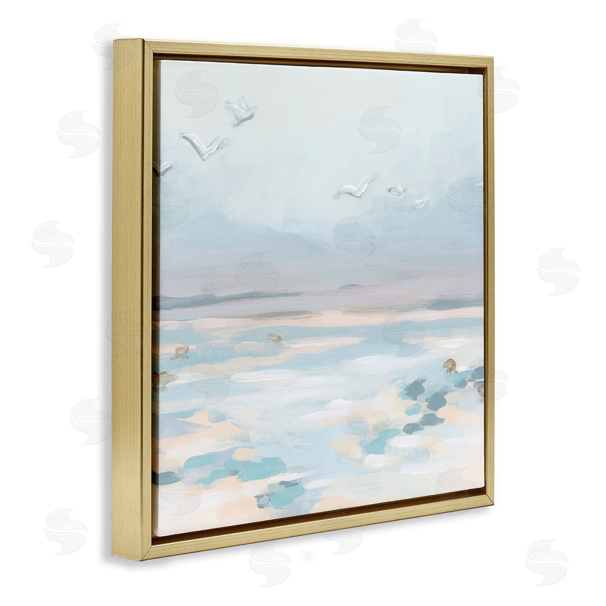 June Erica Vess | Birds Flying Beach Scene