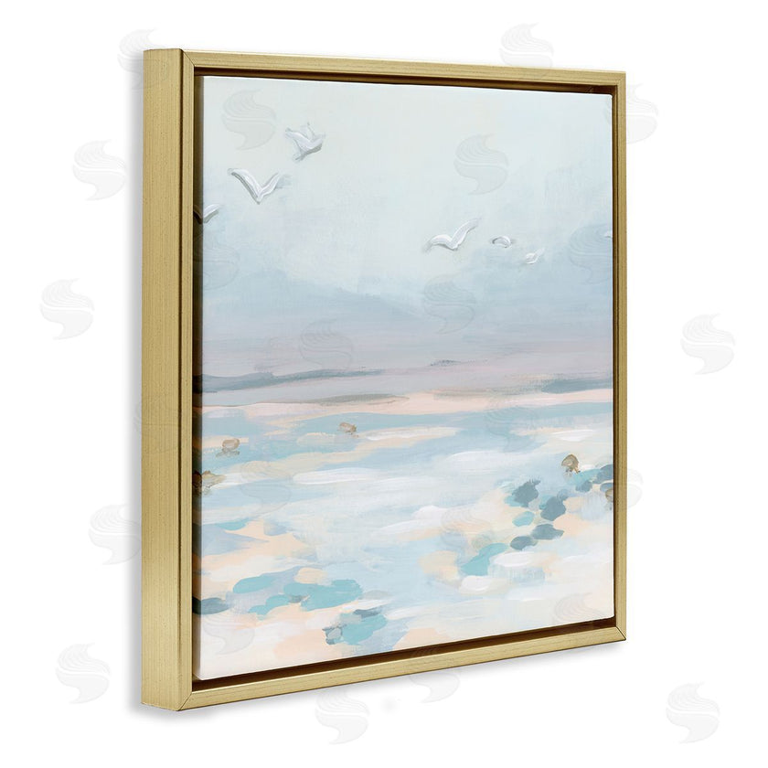 June Erica Vess | Birds Flying Beach Scene