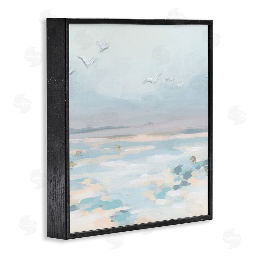 June Erica Vess | Birds Flying Beach Scene