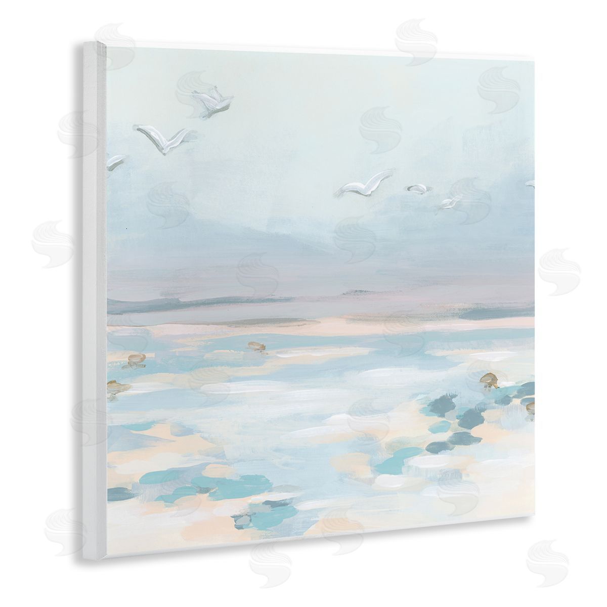 June Erica Vess | Birds Flying Beach Scene