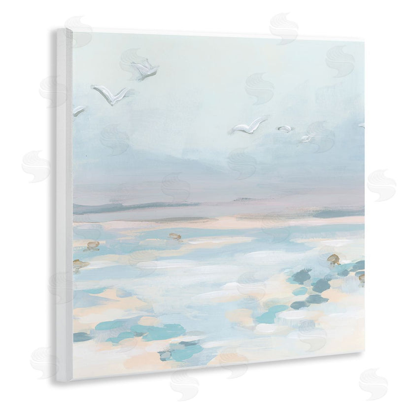 June Erica Vess | Birds Flying Beach Scene