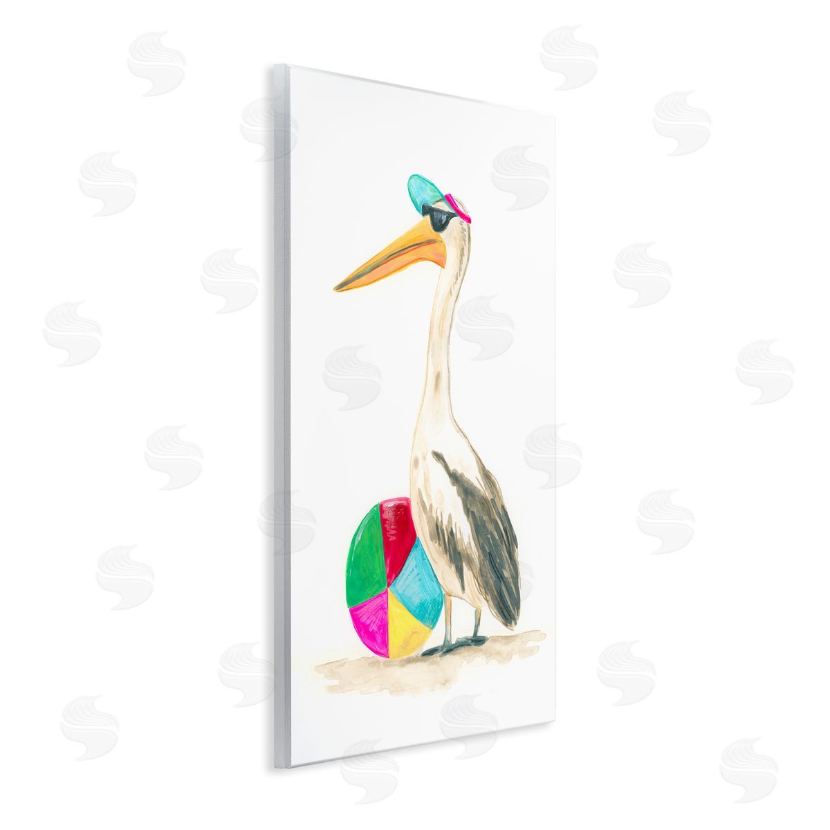 June Erica Vess Stork & Beach Ball Wall Plaque Artside_
