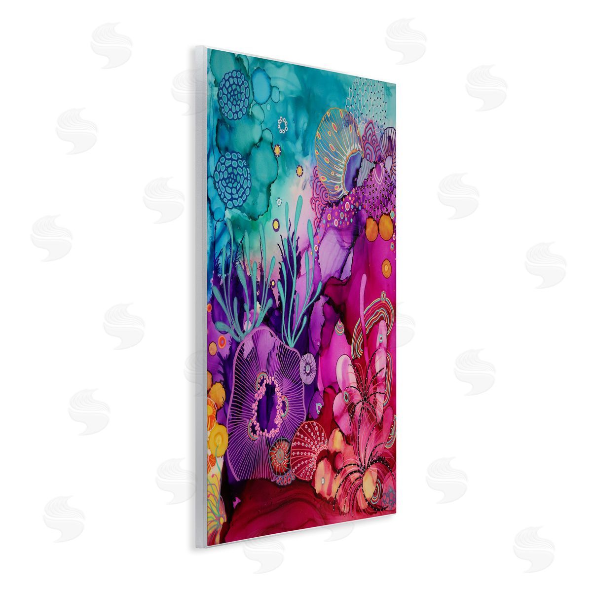Amy Tieman Abstract Coral Pattern Wall Plaque Artside_