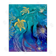 Amy Tieman | Abstract Blue Sea Turtles