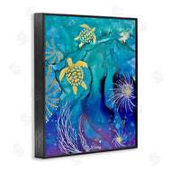 Amy Tieman | Abstract Blue Sea Turtles