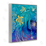 Amy Tieman | Abstract Blue Sea Turtles