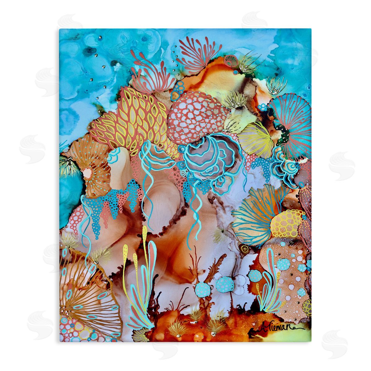 Amy Tieman Abstract Coral Reef Pattern Canvas Wall Art