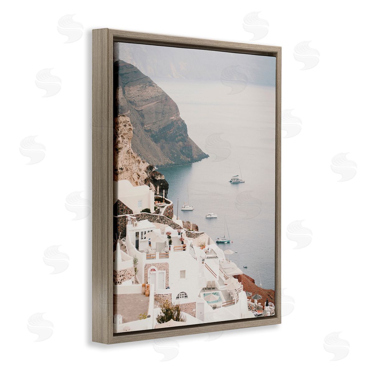 Krista Broadway Coastal Port Town Brown Floater Frame Canvas Artside_